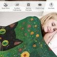 thumbnail image 3 of A Black Cat in The Flower Garden Cozy Flannel Throw 50"x60" Black Cat And Watercolor Flower Luxury Velvet Super Soft for Couch Bed Living Room Throw Blanket Novelty Unique Ideas Gifts Blankets, 3 of 8