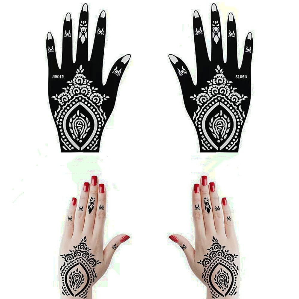 # Self Adhesive Hollow Template Tattoo Stencil Body Art Paint India Henna  Tattoo