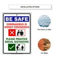 thumbnail image 4 of Be Safe And Practice Social Distancing 6 Feet Safety Protect Your Business, Home & Colleagues Aluminum Metal Sign 12"x18", 4 of 5