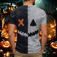 thumbnail image 5 of TOWED22 Men's Halloween Shirts Short Sleeve Halloween Tees Crewneck Print Halloween Tshirts Casual Holiday Halloween Tops(H160-Grey,S), 5 of 6