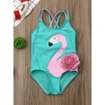 thumbnail image 4 of Toddler Baby Girls Swimsuit One Piece Flamingo Bikini Swimming Bathing Suit Swimwear Little Kids Tankini Set Beach Wear, 4 of 7