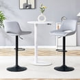 thumbnail image 5 of StnTalk Set of 2 Height Adjustable Swivel Barstools with Back, Gray Linen Fabric Counter Height Chairs, Modern Kitchen Island Chairs for Home Bar, 5 of 8