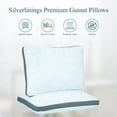 thumbnail image 2 of Standard Bed Pillows Set of 2 - 750g Plush Filling - Gusseted Quilted Queen Pillows for Side Sleeper - Pillows for Bed (Grey, Standard 20 x 26), 2 of 11