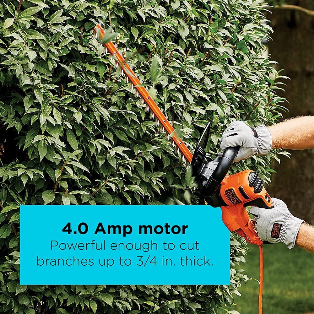 22 Inch Electric Hedge Trimmer with Dual Action Blade and Lightweight Design for Garden Shrub Care