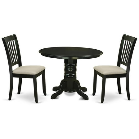 East West Furniture Dining Room Set Black, SHDA3-BLK-C