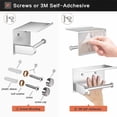 thumbnail image 2 of Tssuoun Stainless Steel Toilet Paper Holder Polished Wall-mounted Dual Layer Home Bathroom Office Building Tissues Stand Bracket Rack Silver, 2 of 2