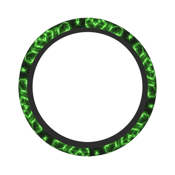 Picia Green Lightning Car Steering Wheel Cover, Non-Slip, Breathable, Universal 15 inch