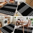 thumbnail image 5 of Area Rug for Living Room, Black Boho Non-Slip Indoor Large Carpet for Bedroom/Dining Room, Vintage Abstract Striped Geometric Motifs Washable Low-Profile Rectangle Floor Runner Rugs - 4 x 6 Ft, 5 of 7