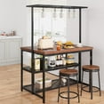 thumbnail image 3 of Homhougo kitchen Island, Bakers Rack, Island Table for Kitchen,3 Tier Microwave Stand Oven Shelf with Storage,Large Coffee Bar Table, Storage Shelf for Kitchen Dining Room,5 Hooks,42"*28"*72", 3 of 7