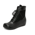 thumbnail image 4 of Bnwani Boots Women New Winter Fashion Toe Flat Ankle Versatile Casual Boot Black Size 5.5, 4 of 9