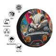 thumbnail image 4 of Fuzoiu Vibrant Bunny Ride Print Universal Spare Tire Cover with Buckle Strap, Waterproof Wheel Covers for Jeep, Trailer, RV, Truck and All Car-17 inch, 4 of 6