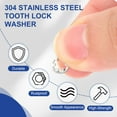 thumbnail image 3 of Uxcell M3 Internal Tooth Lock Washers, 150Pcs 304 Stainless Steel Serrated Washers Assortment Kit, 3 of 7