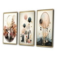thumbnail image 3 of Designart "Boho Dreams Rose Gold Abstract Landscape" Abstract Landscape Framed Wall Art Set Of 3 - Pink Abstract Landscapes Frame Canvas Set For Living Room Decor, 3 of 6