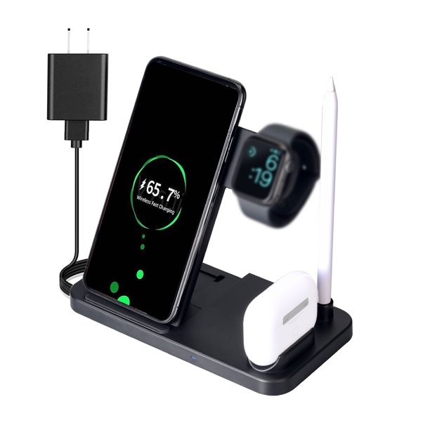 Soporte de cargador inalámbrico Estación de acoplamiento de carga rápida Qi Compatible con