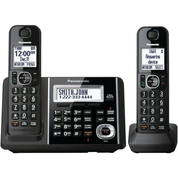 Cordless Telephones Landline, Black Panasonic 2hadnset Offce Landline