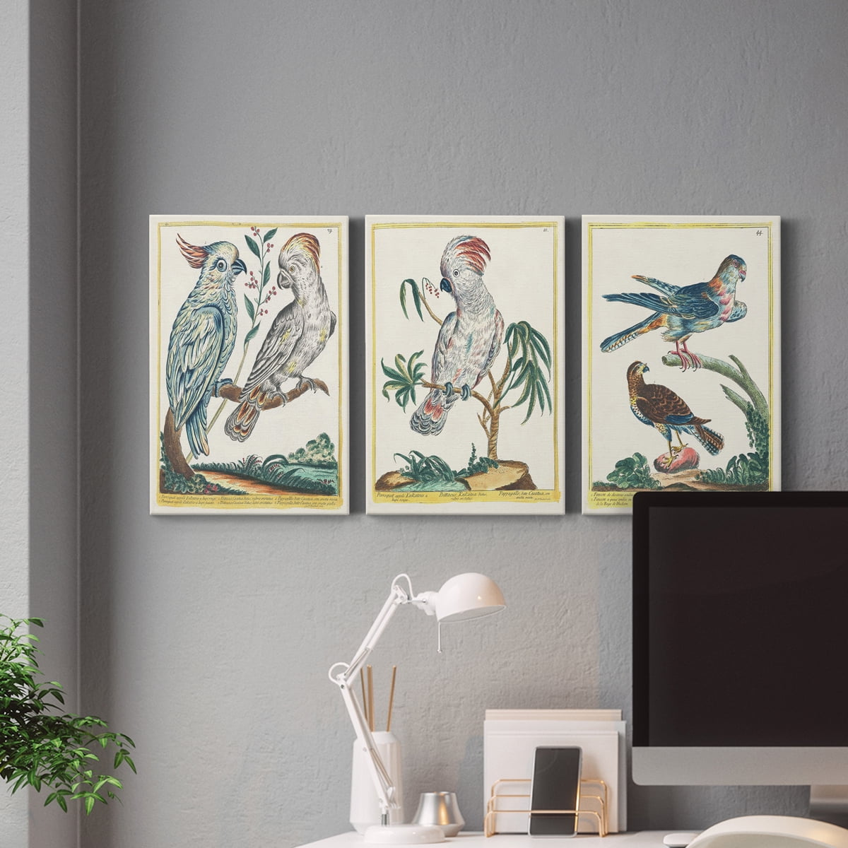 Pastel Birds I Premium Gallery Wrapped Canvas - Ready to Hang - 12 x 18 Each