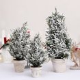 thumbnail image 2 of Mini árbol de Navidad Artificial con cifrado de nieve blanca, luz de escritorio, decoración familiar para el hogar, Año Nuevo, 2 of 5