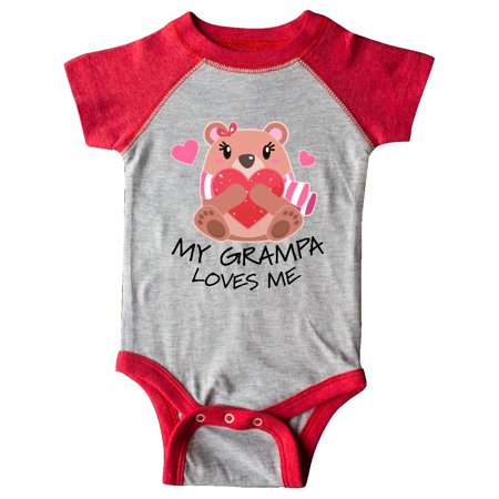 

Inktastic My Grampa Loves me- bear and hearts Gift Baby Boy or Baby Girl Bodysuit