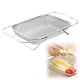 thumbnail image 3 of Cesta plegable de acero inoxidable para fregadero, lavabo retráctil para verduras | Escurridor de fregadero extensible para secar platos | Escurridor sobre el fregadero para tazas, platos y ollas |, 3 of 4