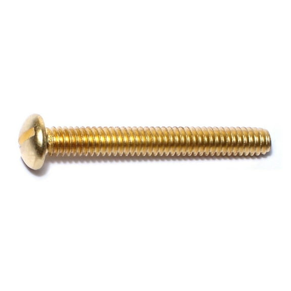 1/4"-20 x 2" Brass Slotted Round Head Machine Screws MSRB-275 (10 pcs.)