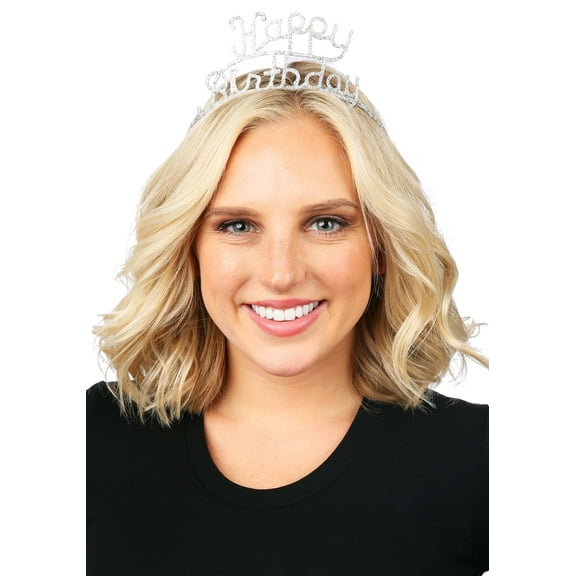 Silver Happy Birthday Sparkle Tiara