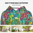 thumbnail image 4 of Lsque Turtles Pattern Casual Women's Hoodie,Hooded Sweatshirt with Kangaroo Pocket,Pullover Hoodie with Eye-catching Drawstrings-Small, 4 of 7