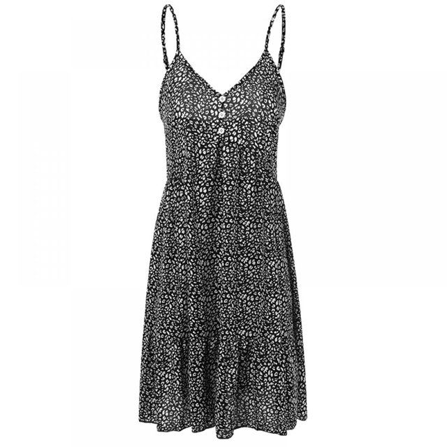 Robe Florale Été Sans Manches Mini Robe V Cou Dos Nu une Ligne Glisser Robe Haute Taille Slim Plage Balançoire Robes Courtes