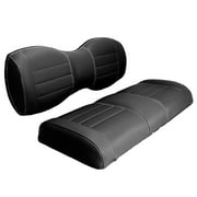 Premium OEM-Style Vinyl Seat Cushions for MadJax Genesis 250/350 Golf Cart Rear Seat |Black