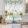 thumbnail image 6 of Eucalyptus Leaves Swag Valances for Windows 2 Pack, Kitchen Window Curtains 36 Inch Length, Sunflowers Spring Watercolor Country Floral Bee Privacy Swag Curtains for Living Room/Bathroom 36"x36", 6 of 8