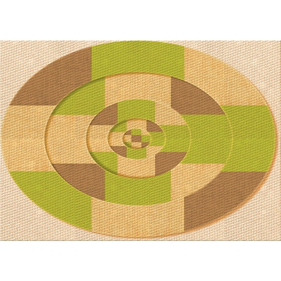 Ahgly Company Indoor Rectangle Patterned Caramel Brown Area Rugs, 5' x 7'