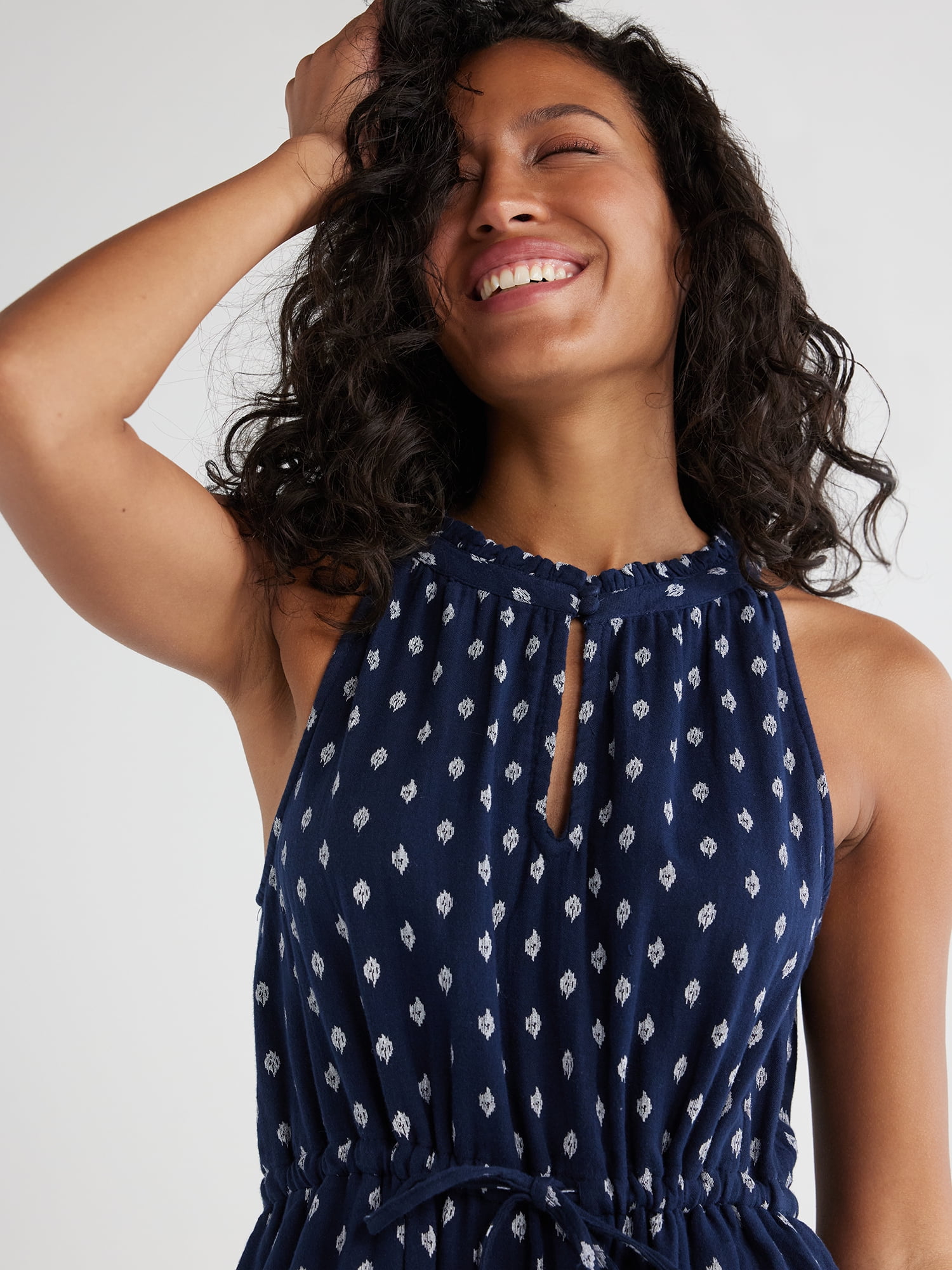 Time and Tru Women's and Women's Plus Midi Double Cloth Dress XS-4X