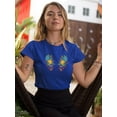 thumbnail image 2 of Flower Embroidery Hand Drawn T-Shirt Women -Image by Shutterstock, Female Large, 2 of 4