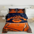 thumbnail image 2 of Homewish Rugby Lover Queen Comforter Set,Football Sport Theme Bedding Sets,Orange Deepblue Bedding Comforter Set For Teens,Ultra Soft Home Decor Reversible,3-Piece, 2 of 8
