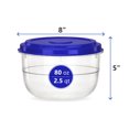 thumbnail image 6 of DecorRack 2.5 Quart Round Plastic Food Storage Container, 1 pack, 6 of 6