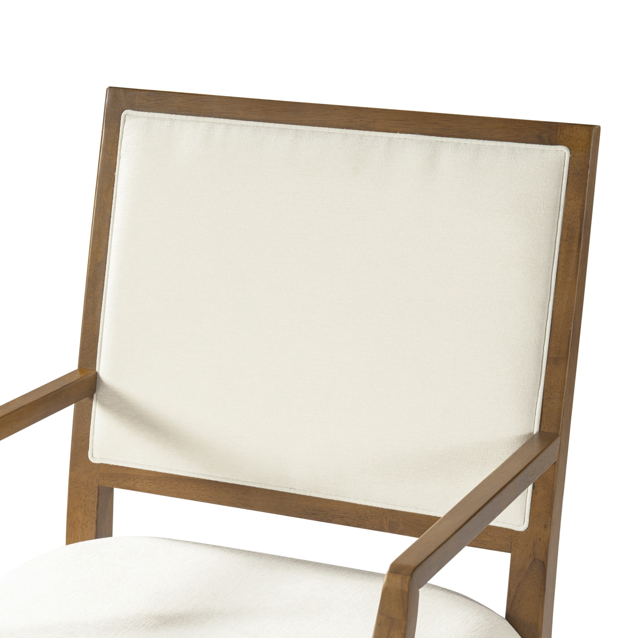 Christopher Knight Home Modern Upholstered Arm Dining Chairs, Rubberwood Frame, Beige+Walnut, Set of 6