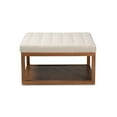 thumbnail image 2 of Alvere Modern and Contemporary Beige Fabric Upholstered Walnut Finished Cocktail Ottoman, 2 of 5