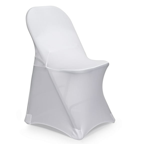 BENTISM Stretch Polyester Spandex Banquet Flat-Front Chair Covers, White
