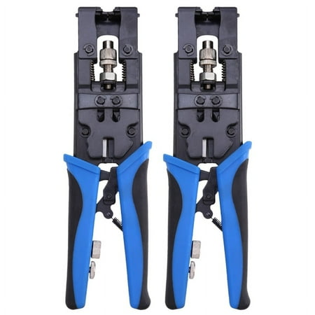 

2Pc Coax Compression Crimper Tool BNC/F Crimp Connector RG59/58/6 Cable Wire Cutter Crimping Plier