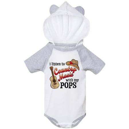 

Inktastic I Listen to Country Music with my Pops with Guitar and Hat Gift Baby Boy or Baby Girl Bodysuit