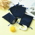 thumbnail image 6 of 5 pc Rectangle Velvet Packing Pouches Drawstring Bags for Gift Wrapping Blue 10x8cm, 6 of 6