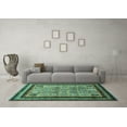 thumbnail image 3 of Ahgly Company Indoor Square Abstract Turquoise Blue Modern Area Rugs, 8' Square, 3 of 4