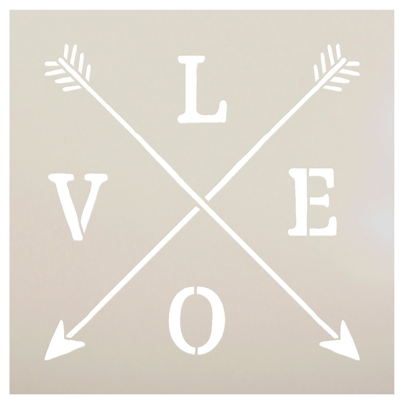Love Rustic Crossed Arrows Stencil by StudioR12 Charming Rustic
