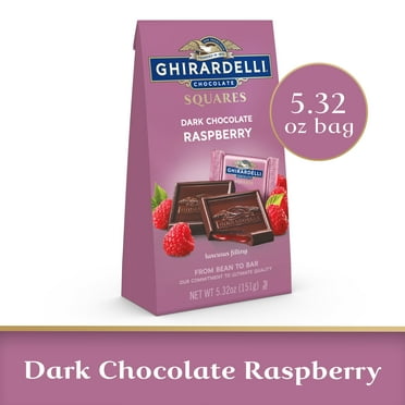 GHIRARDELLI Dark Chocolate Raspberry Squares, 5.32 Oz Bag
