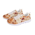 thumbnail image 6 of COEQINE Women Running Shoes White Sole Girls Sneakers Hiking Camping Air Mesh Casual Training Athletic Shoes Fall Autumn Fitness Footwear, Maple Leaf Plaid, 6 of 7