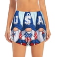 thumbnail image 2 of Xecao's Cute Gnomes in USA for a double-layer running short for women, perfect for gym, tennis, and more, featuring a convenient pocket., 2 of 9