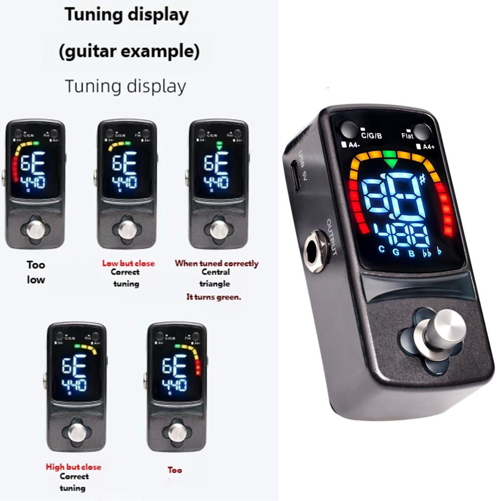 Osdhezcn High Accuracy Guitar Tuner Pedal LCD Display Large Screen Guitar Tuner