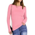thumbnail image 3 of Fantaslook Fitted Long Sleeve Shirts for Women Stretch Casual Basic Tops Crewneck Ribbed Tees Shirts, 3 of 8