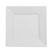 1 Set, 9.5" Square Plastic Disposable Dinner Plates (10/Pk) - White For Dinner Party, Wedding Reception, Engagement Party, Anniversary Celebration Or Birthday Fiesta