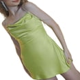 thumbnail image 1 of Women‘s Spaghetti Strap Sleeveless Off Shoulder Rhinestone Chain Cami Mini Club Party Dress, 1 of 7