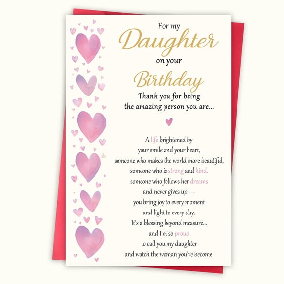 Tarjeta de cumpleaños Blumon Happy Birthday para hija de los padres